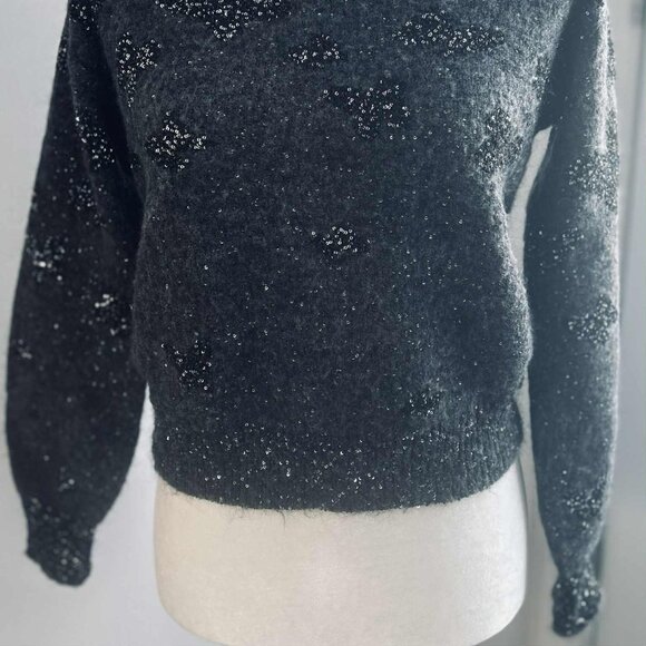 Brunello Cucinelli Heather Charcoal Mohair Wool Blend Sweater w/ Sequins – EU M - Picture 8 of 13